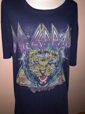 Def Leppard Unisex Graphic Band Tee - Navy Blue